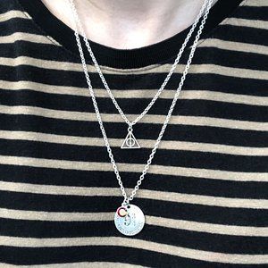 Harry Potter 9 3/4 Charm Hallows Layered Necklace